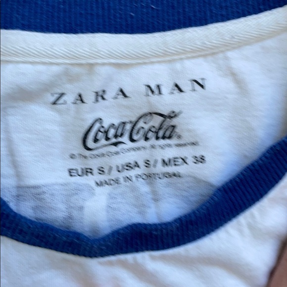 Zara White t-shirt with coke design print❤️💙🤍 - Picture 2 of 4